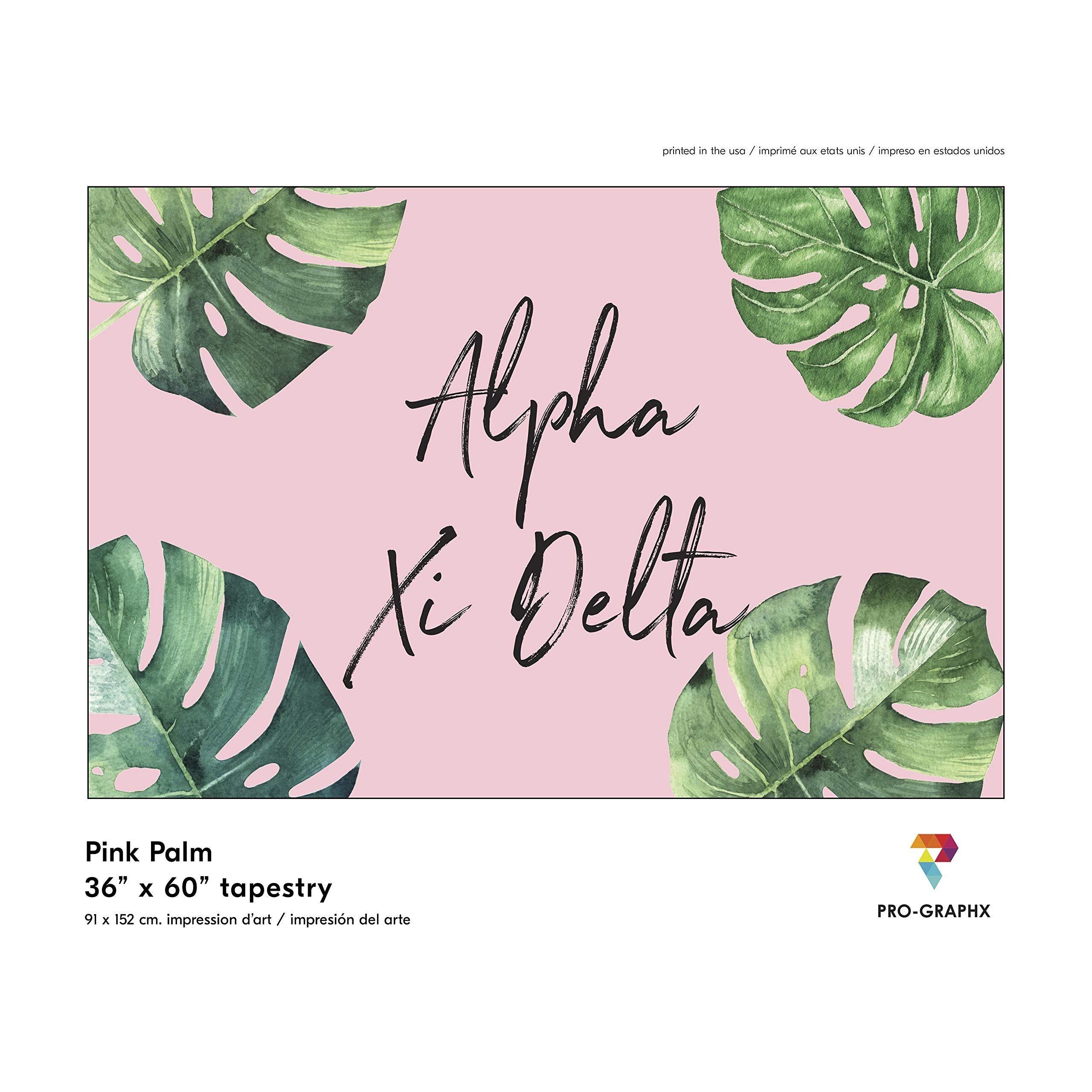 Pro-Graphx Alpha Xi Delta Greek Sorority & Fraternity Flag Officially Licensed, Tapestry, Display Banner, Sign, Letter Pattern L