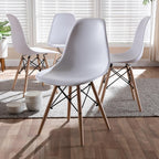 Baxton Studio Sydnea Mid-Century Acrylic Dining Chair, White, 4/Pack (146-4P-8791-HiT)
