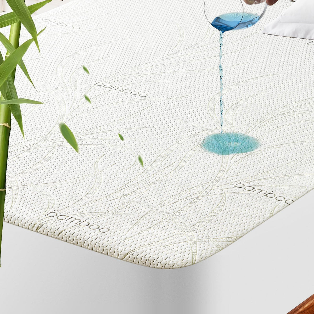 King Waterproof Mattress Protector - Blancmax Bamboo Rayon Breathable Mattress Protector With Deep Stretchable Pockets, Hypoalle