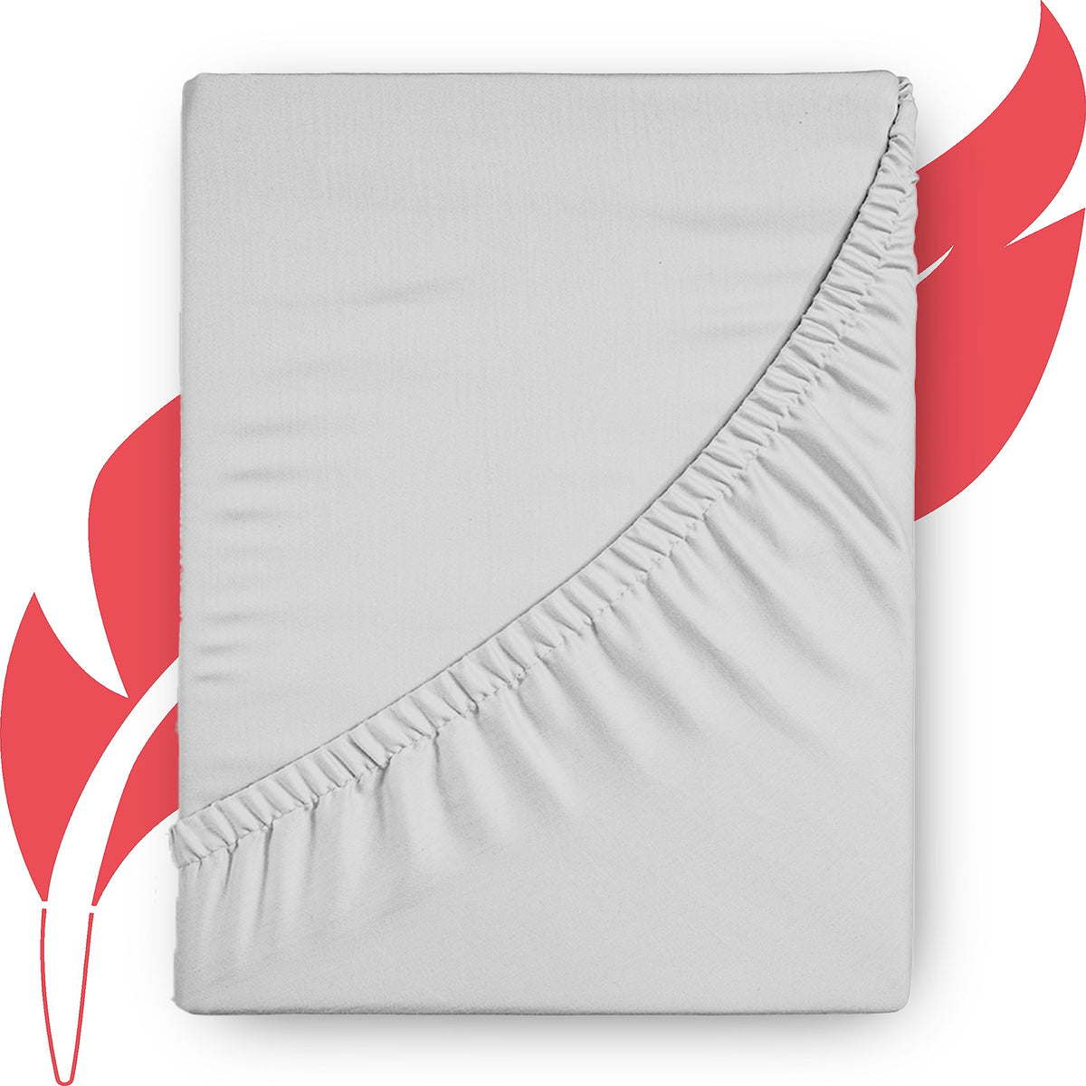 Ashton Sheets Premium 1000-Thread-Count Egyptian Feel 100% Cotton - Breathable Silver Twin Fitted Sheet, Easy Snug Fit, 18 Deep