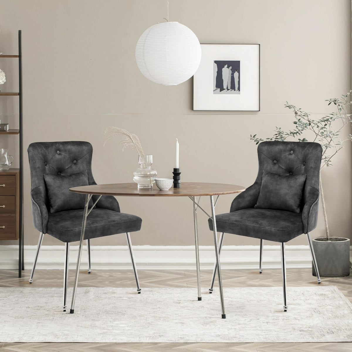 Udax Velvet Vanity Dining Chairs Set Of 2, Upholstered Makeup Accent Reading Chair, Office Desk Vanity Stool Chairs With Metal L