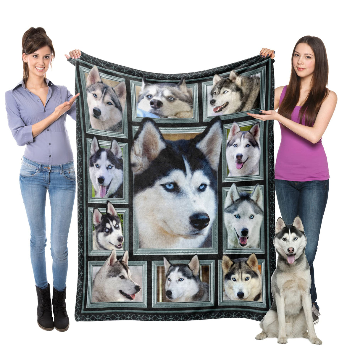 Siberian Husky Blanket For Kids Boys Girls, Siberian Husky Gifts For Dog Lover, Super Soft Fuzzy Dog Throw Blanket Siberian Husk