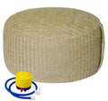 weruisi Woven Inflatable Ottoman with Air Pump D21   x H10    Outdoor Indoor Pouf Patio Footrest Stool with Portable Handle, Rou