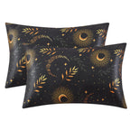 Exq Home Satin Pillowcase For Hair And Skin Queen - Printed Black Moon Silk Pillowcase 2 Pack 20X30 Inches - Satin Pillow Cases