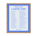 Poster Master I Love You Poster - Retro Ways to Say I Love You Print - Typography Art - Valentines Day Gift for Men, Women, Coup