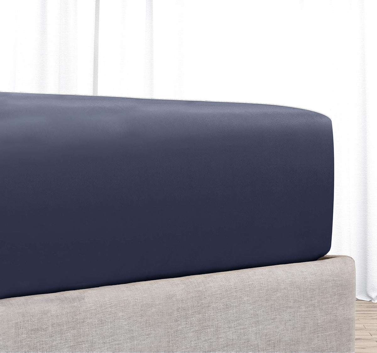 Twin Xl Fitted Bed Sheets Soft, 100% Cotton, 400 Sateen, No Pop-Off Elastic, Deep Pocket Cooling Sheets, Durable Fitted Sheet Wi