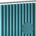 Clara Clark Teal Shower Curtain - Waterproof Shower Curtains For Bathroom, Waffle Shower Curtain Fabric, Heavy Duty Bathroom Cur