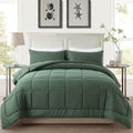 Downcool All Seasons Sage Green Bedding Comforters & Sets With 2 Pillow Cases -3 Pieces Down Alternative Comforter Set -Bedding
