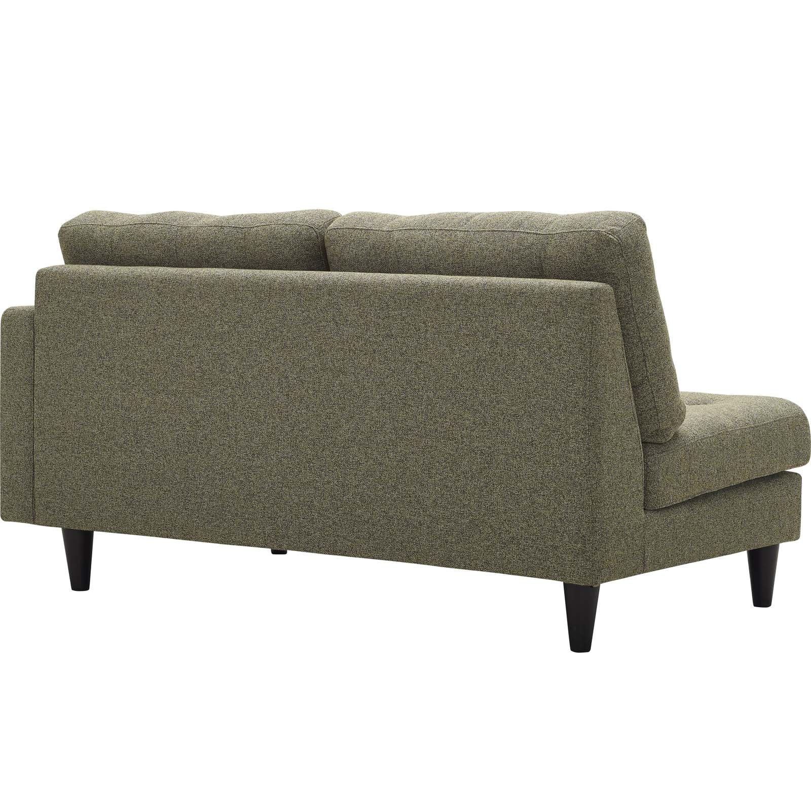 Modway Empress Mid-Century Modern Upholstered Fabric Right-Arm Loveseat In Oatmeal