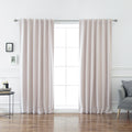 Best Home Fashion Thermal Insulated Blackout Curtains - Back Tab/Rod Pocket - 52' W X 96' L - Baby Pink (Set Of 2 Panels)