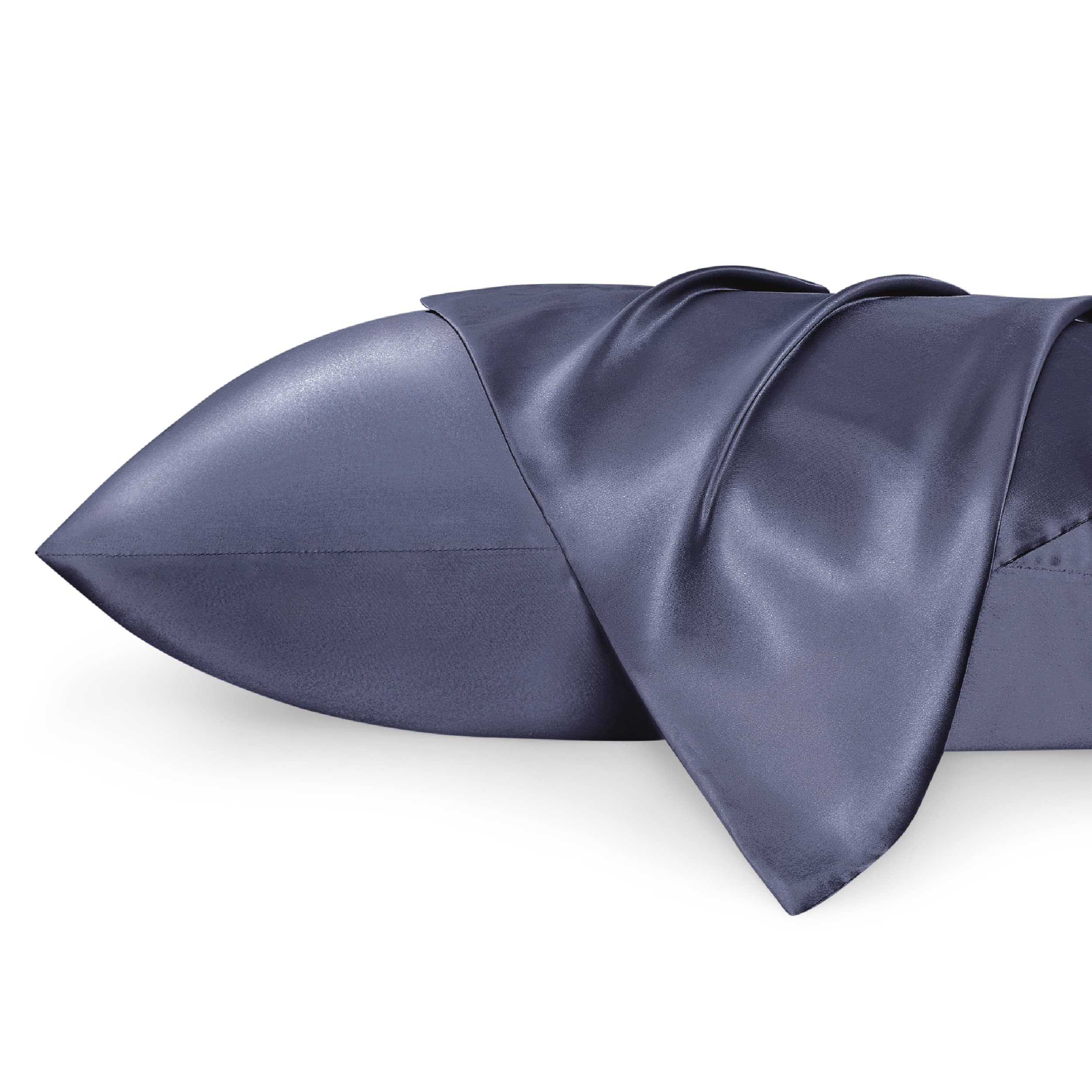 Bedsure Satin Pillowcase Standard Set Of 2 - Blue Granite Silky Pillow Cases For Hair And Skin 20X26 Inches, Pillow Covers With
