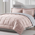 Nestl 7 Piece Queen Comforter Set - Blush Pink Reversible Bed in a Bag - Complete Queen Size Bedding Set with Sheets, Pillowcase