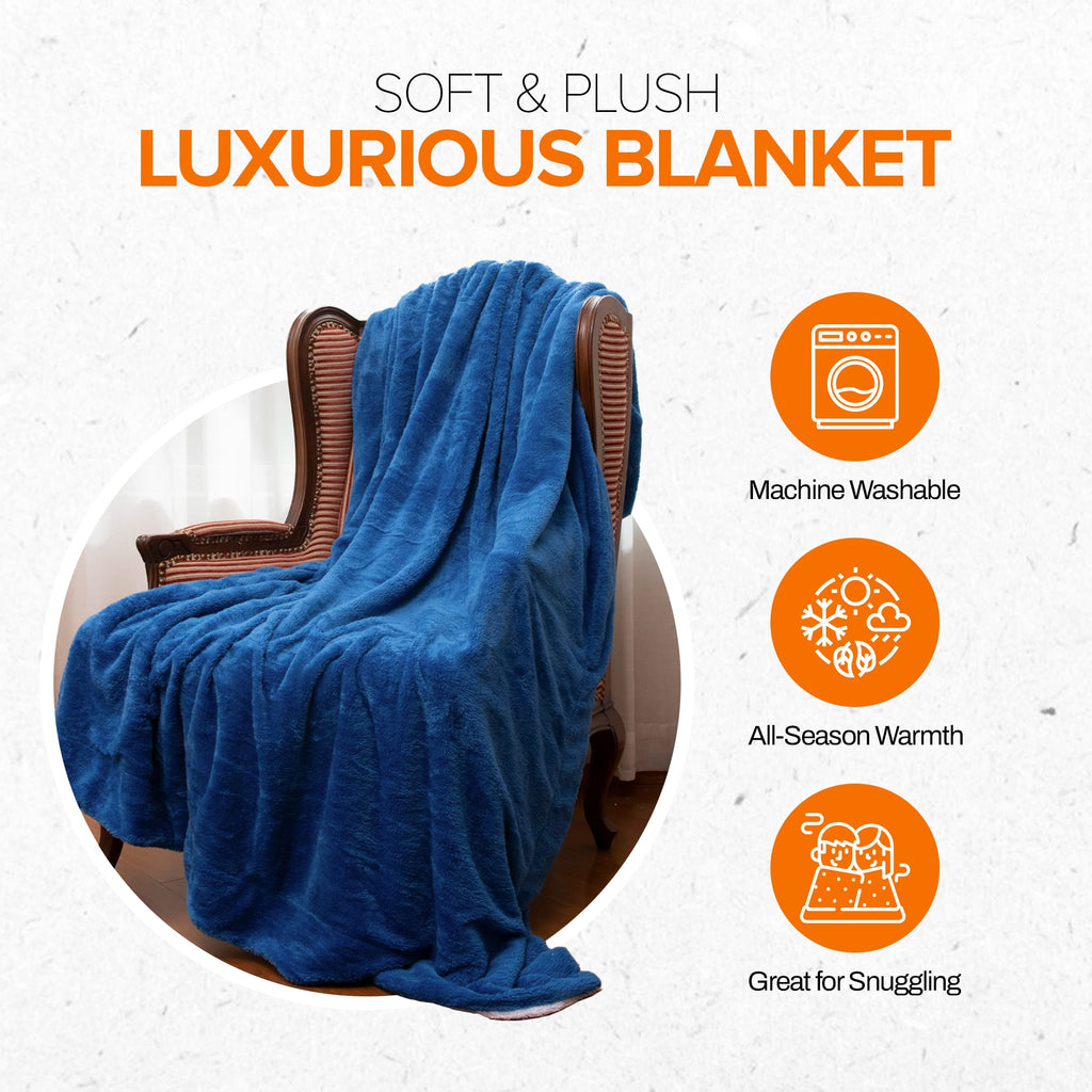 Cheer Collection Microsherpa Throw Blanket For Couch, Bedroom, Living Room, Travel - Luxury Soft Velvet, Elegant Home Decoration