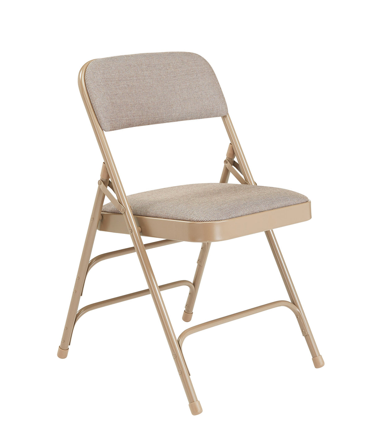 National Public Seating 2300 Series Steel Frame Upholstered Premium Fabric Seat and Back Folding Chair with Triple Brace, 480 lbs Capacity, Cafe Beige/Beige (Carton of 4)