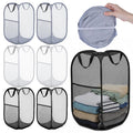 SHENLIU 6 Pcs Popup Mesh Laundry Baskets, Collapsible Portable Clothes Washing Laundry Hampers with Carry Handles, Clothes Hampe