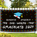 KatchOn, The One Where They Graduate 2024 Backdrop - XtraLarge, 72x44 Inch | Friends Graduation Banner, Friends Graduation Decor