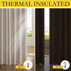 Nicetown Oatmeal Bedroom Full Blackout Linen Curtain Panels Set Of 2, 52' By 72', Thick Insulated Classic Grommet Blackout Draperies With White Thermal Insulated Liner For Windows