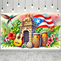 HOMETITUTE Puerto Rico Backdrop Banner Puerto Rico Party Decor 71x43 Inch Indoor Outdoor Party Decor Banner Wall Decoration for 