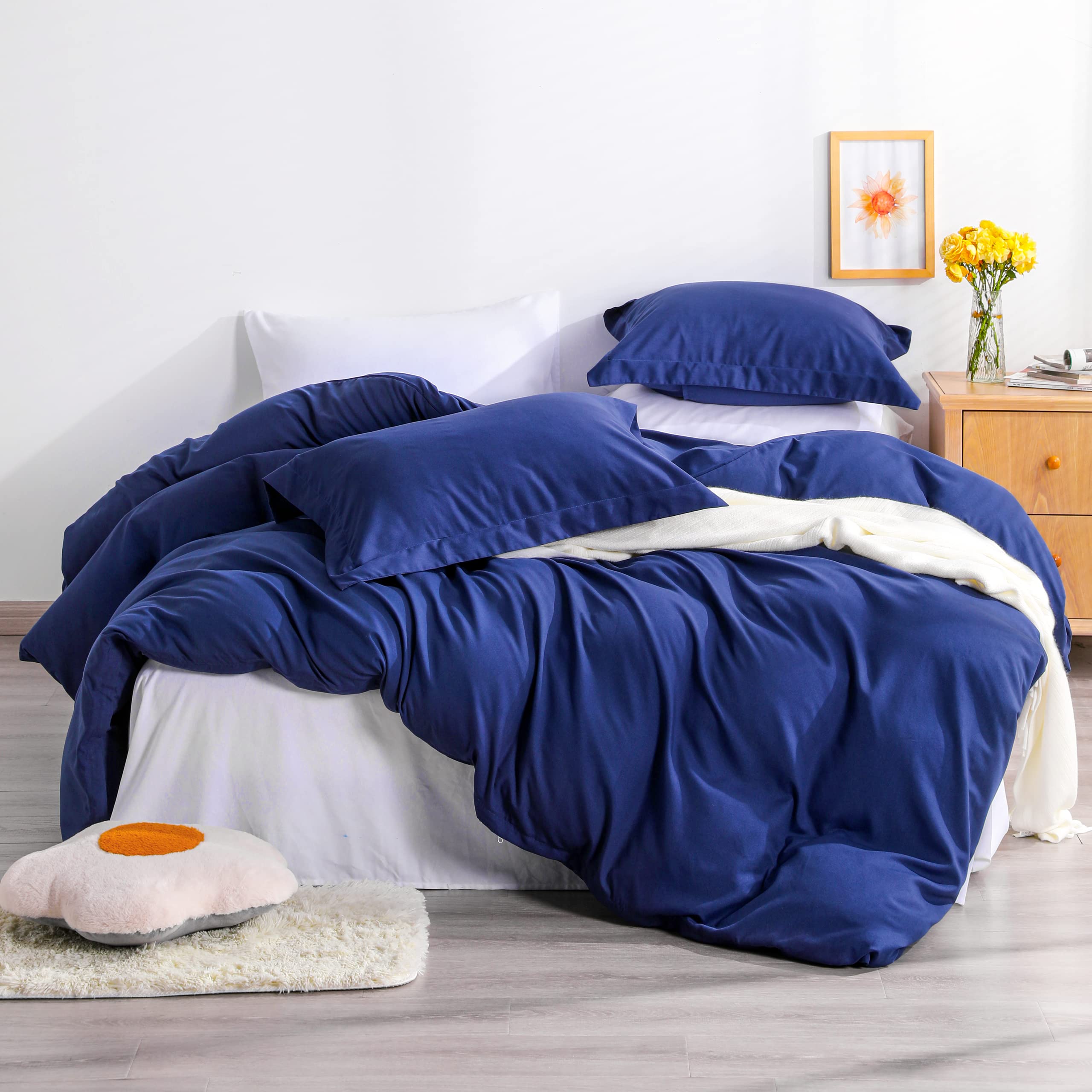 Ntbay Twin Duvet Cover Set, 1 Dark Grey Duvet Cover And 1 Pillow Sham, Soft Brushed Microfiber Comforter Cover For Kids With Zip