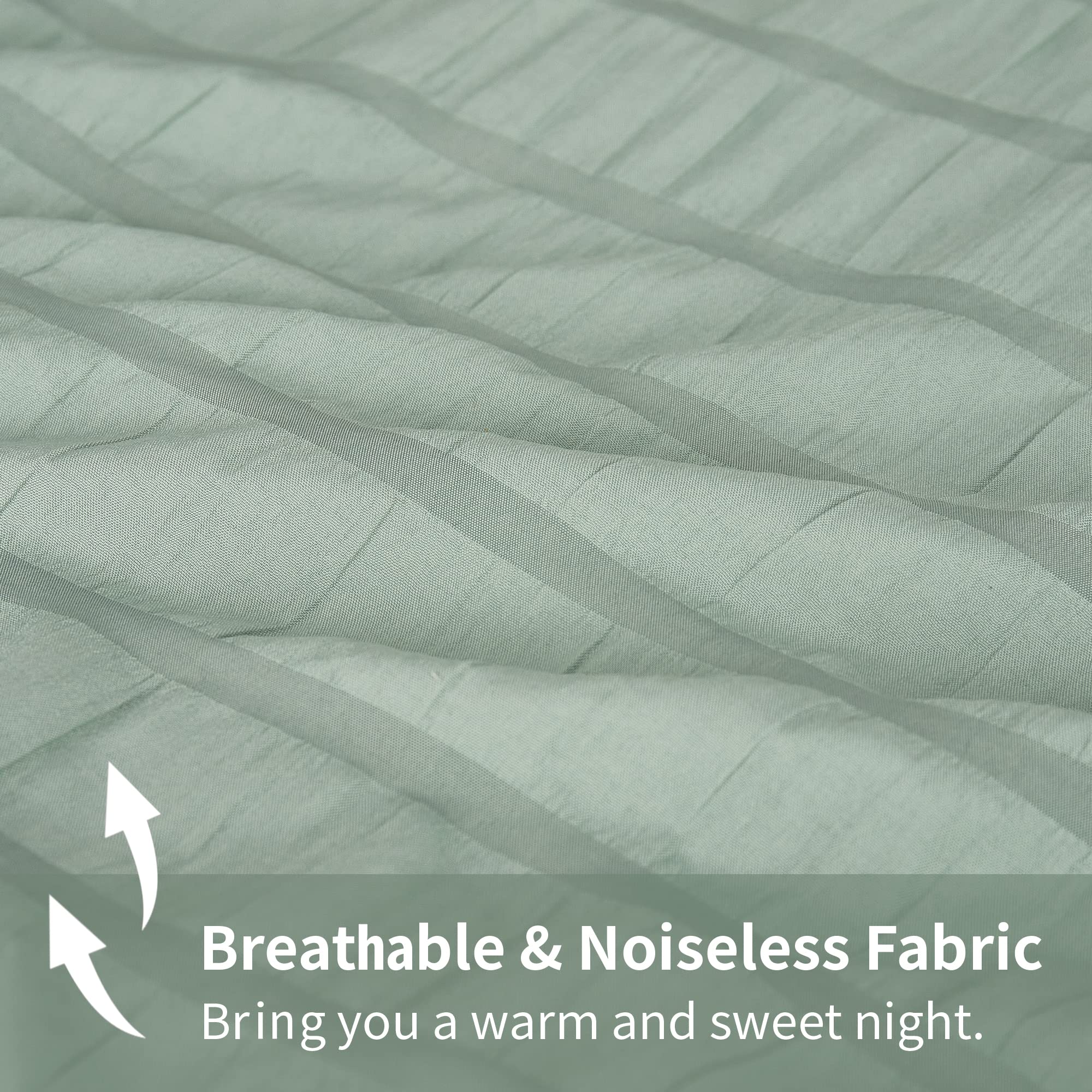 Avelom Sage Green Seersucker California King Comforter Set (104X96 Inches), 3 Pieces-100% Soft Washed Microfiber Lightweight Comforter With 2 Pillowcases, All Season Down Alternative Bedding Set