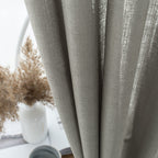 Melodieux Light Pink Semi Sheer Curtains 63 Inches Long For Living Room, Linen Texture Bedroom Privacy Window Sheer Drapes Rod P