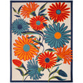 Nourison Aloha Indoor/Outdoor Multicolor 7'10' X 10'6' Area Rug, Easy Cleaning, Non Shedding, Bed Room, Living Room, Dining Ro