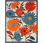Nourison Aloha Indoor/Outdoor Multicolor 3'6' X 5'6' Area Rug, Easy Cleaning, Non Shedding, Bed Room, Living Room, Dining Room, Kitchen (4X6)