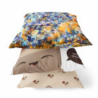 HomeRoots Red Yellow Blue 18' Orange Indigo Springtime Zippered Suede Throw Pillow