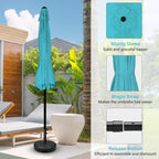 Simple Deluxe 7.5Ft Patio Umbrella Outdoor Table Market Yard Umbrella With Push Button Tilt/Crank, 6 Sturdy Ribs For Garden, Deck, Backyard, Pool, Turquoise