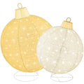 Best Choice Products 2pc Lighted Pop-Up Outdoor Christmas Ornament Set, Holiday Ball Decoration w/ 180 LED Lights, 8 Light Funct