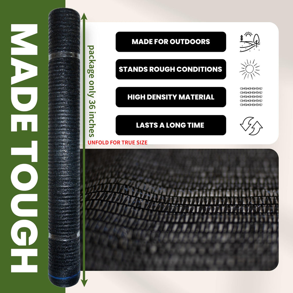 Windscreensupplyco 40% 6' X 100 Ft Eyelets Shade Cloth Roll Sunblock Shade Uv Resistant Net For Garden Greenhouse Flower Plant Patio Kennel, Black - Ps6140Blk
