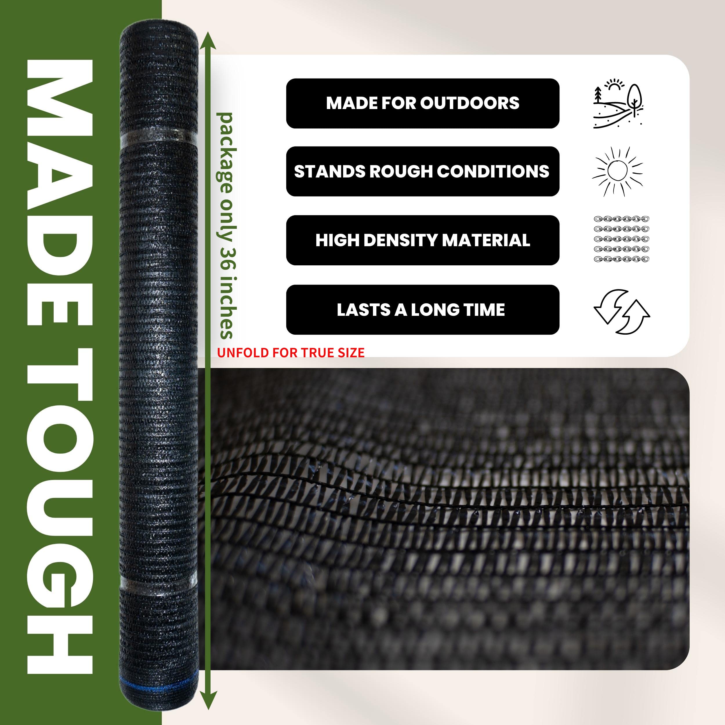 Windscreensupplyco 40% 6' X 100 Ft Eyelets Shade Cloth Roll Sunblock Shade Uv Resistant Net For Garden Greenhouse Flower Plant Patio Kennel, Black - Ps6140Blk