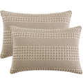 Phf 100% Cotton Waffle Pillow Shams Standard Size, 2 Pack 20' X 36' Soft Skin-Friendly Pillowcases, No Filling, Aesthetic Wove