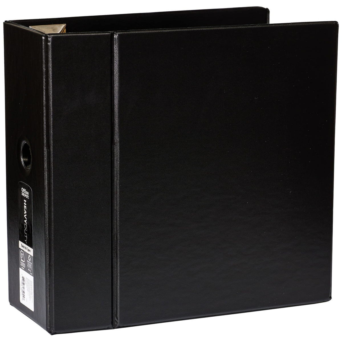 Office Depot Brand Heavy-Duty D-Ring Binder, 5' Rings, 59% Recycled, Black