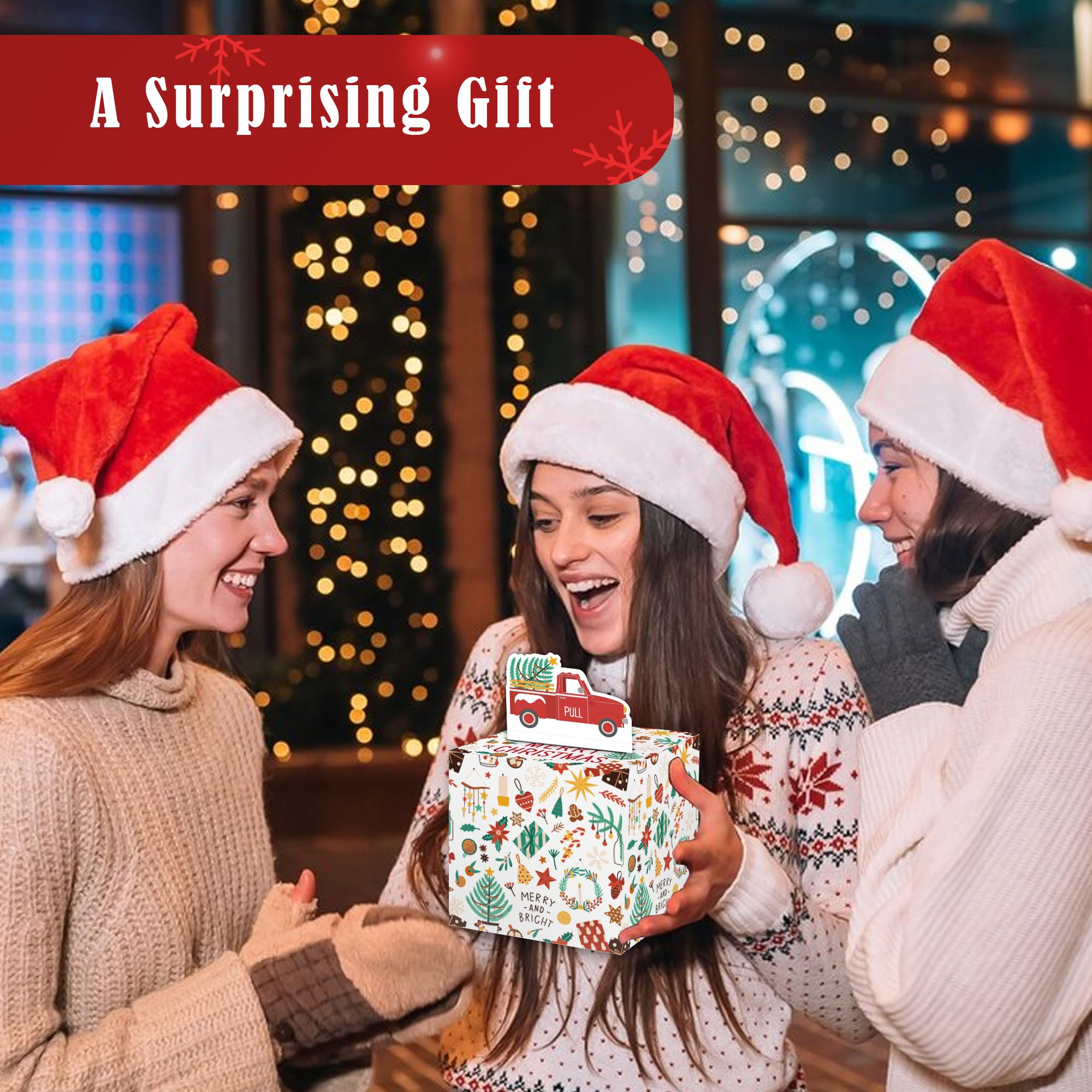 Christmas Party Favors, Happy Christmas Surprise Money Box Set, Money Gift Boxes For Cash For Christmas Day For Women, Fun&Lovin