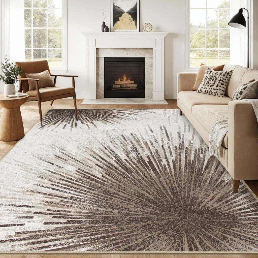 Lahome Modern Living Room Rugs 8x10 Area Rug - Washable Ultra-Thin Soft Large Rugs Non-Slip Stain Resistant Dining Room Rugs for