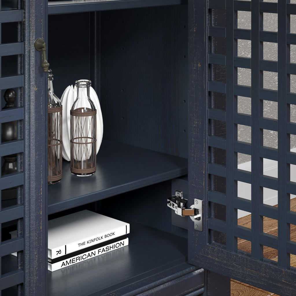 Steve Silver Co Rio Cabinet, Silver, Navy