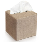 Stylish Tissue Box Cover - This Burlap Holder Instantly Covers Your Square Tissue Boxes - The Perfect Fall Decorative Cube Cover