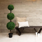 Nearly Natural 4Ft. Artificial Triple Ball Boxwood Topiary Tree (Indoor/Outdoor)