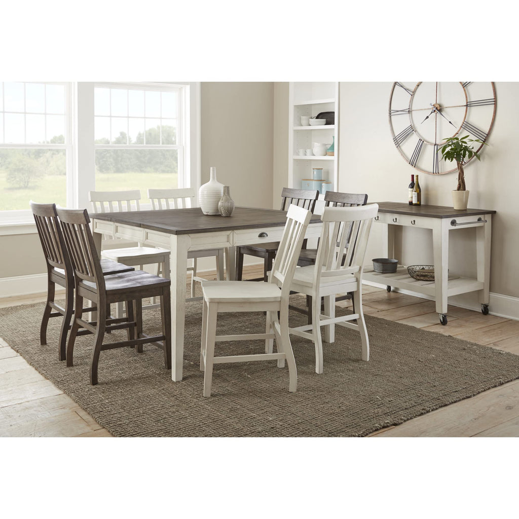 Steve Silver Cayla Stools, Farmhouse Style, Solid Rubberwood, Distressed Antique White Finish, Set of 2 Counter Chair, 19" L x 24" W x 42" H, Ivory