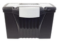 Storex Legal File Box With Organizer Lid - Plastic Office File Storage Box For Letter And Legal Hanging Folders, Obsidian, 1-Cou