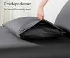California Design Den 100% Cotton Pillow Cases Standard Size Set Of 2, Soft & Cooling Sateen Weave Pillow Cases Queen (Grey)