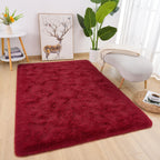 Detum Red Living Room Rug 5X8 Area Rug Wine Red Christmas Rugs For Bedroom Master Room Dining Dorm Kids Room Machine Washable No