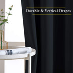 Nicetown Blackout Patio Curtains For Windows 84 Inch Length - Solid Thermal Insulated Grommet Light Reducing Panels Window Treat