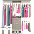 Besiost 4FT Small Closet System with 3 Fabric Drawers, 48 Closet Organizer System With 3 Adjustable Shelves, Flexible BuiltIn