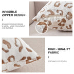Sochow Decorative Throw Pillow Covers 20X20 Inches Set Of 2, Soft Leopard Print Flannel Fleece Pillowcase Square Cushion Covers