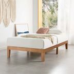 Mellow Naturalista Classic 12-Inch Solid Wood Platform Bed | Wooden Slats, No Box Spring Needed, Easy Assembly | Twin, Natural Pine