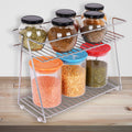 Appeasy Metal RustProof 2 Tier Standing Seasoning Storage Shelf For Kitchen Cabinet Bathroom Makeup Living Room Pantry Office, 