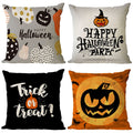 Yeeju Set Of 4 Halloween Pillow Covers 26X26 Inch Trick Or Treat Pumpkin Decor Throw Pillow Covers Black Halloween Cushion Cover