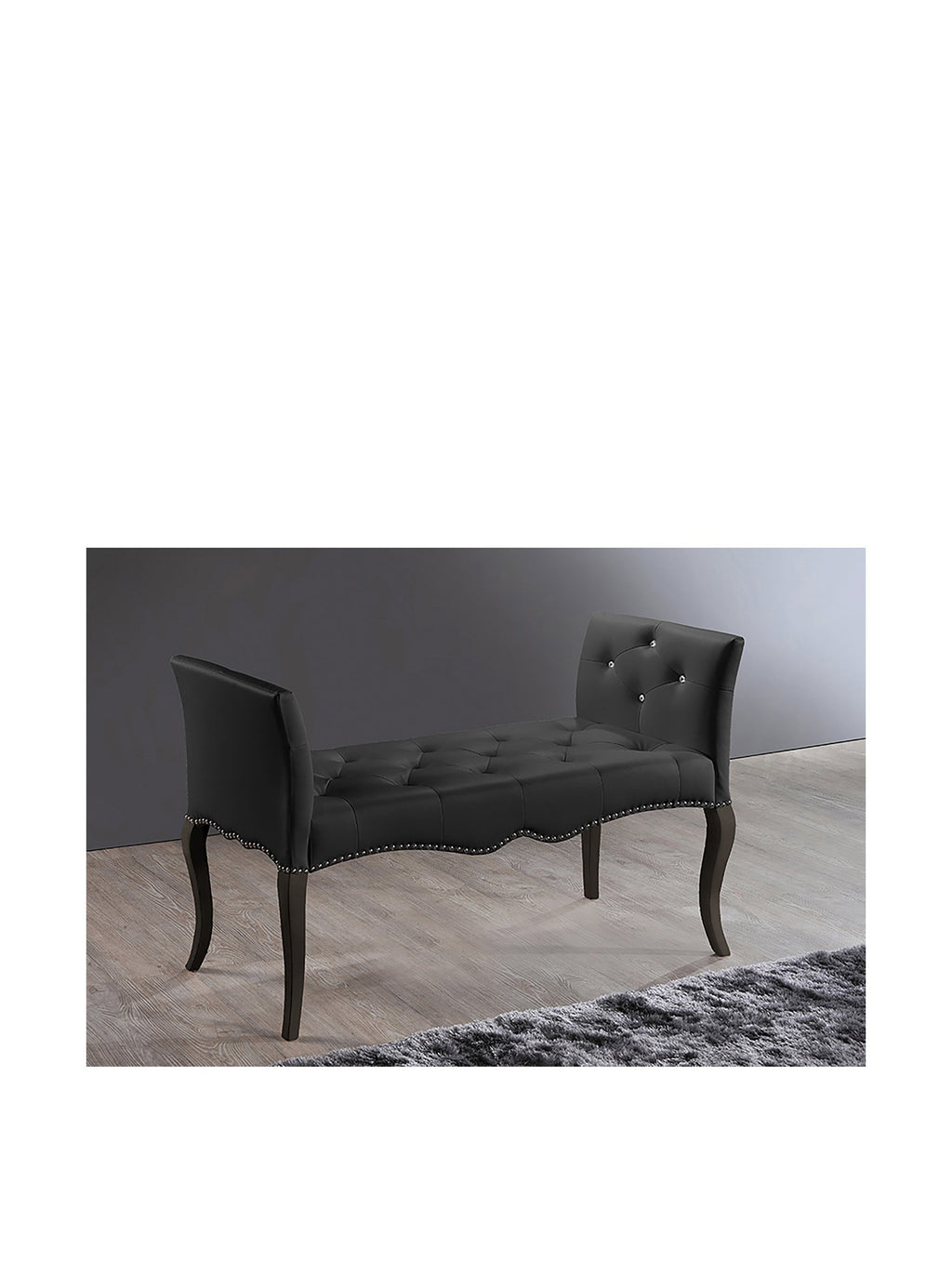 Baxton Studio Kristy Bench, One Size, Black